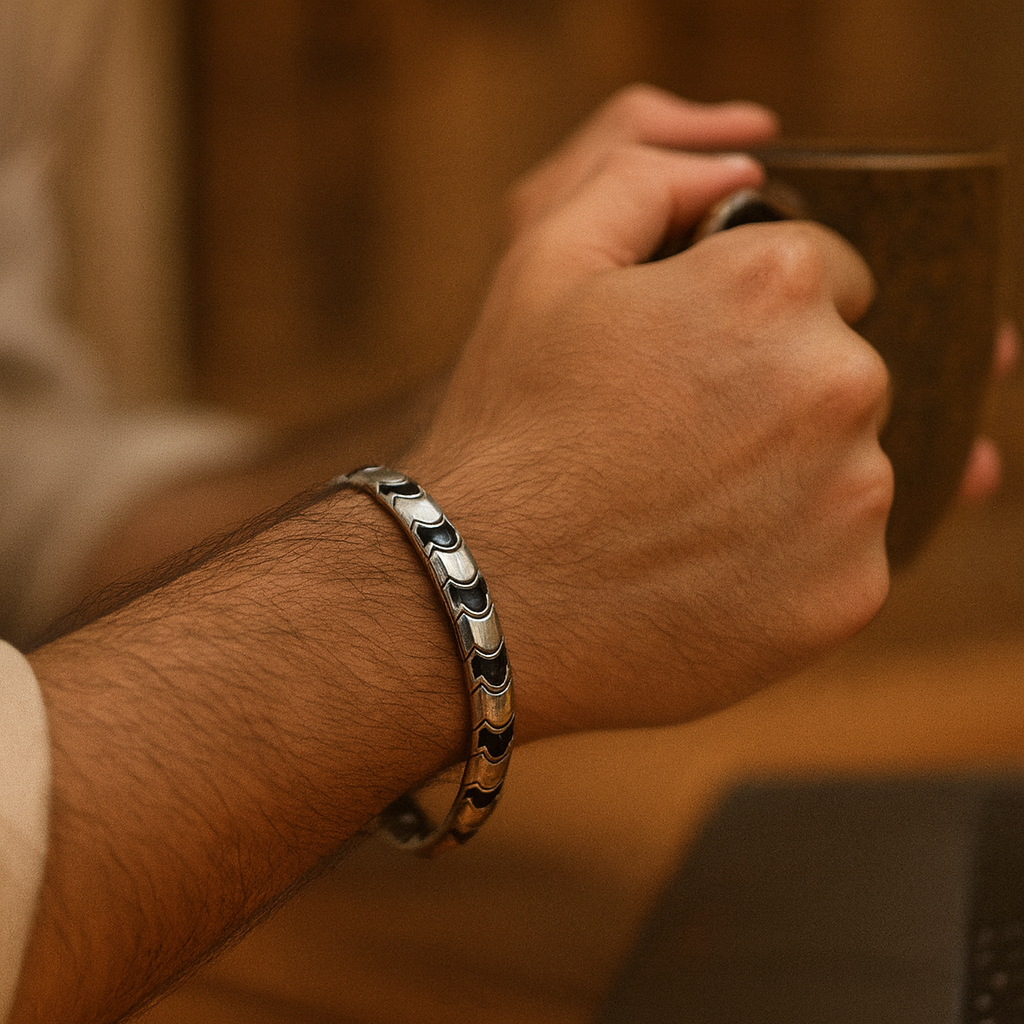 925 Sterling Silver Wave Link Bracelet