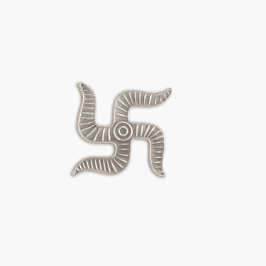 Silver Divine Swastik Symbol for Mandir, Pooja, Temple, Home Decor (2cm x 2cm) - Celestora - India - - - Home Decor for Men, Boys, Gift for Men, Brother, Boyfriend, Husband