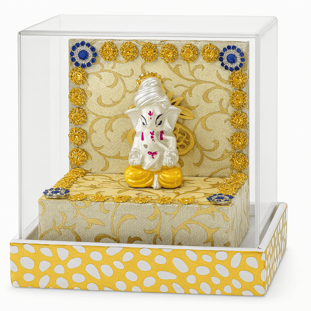 999 Fine Silver Ganesh Ji - Celestora - India - Only Ganesh Ji Murti - - Home Decor for Men, Boys, Gift for Men, Brother, Boyfriend, Husband