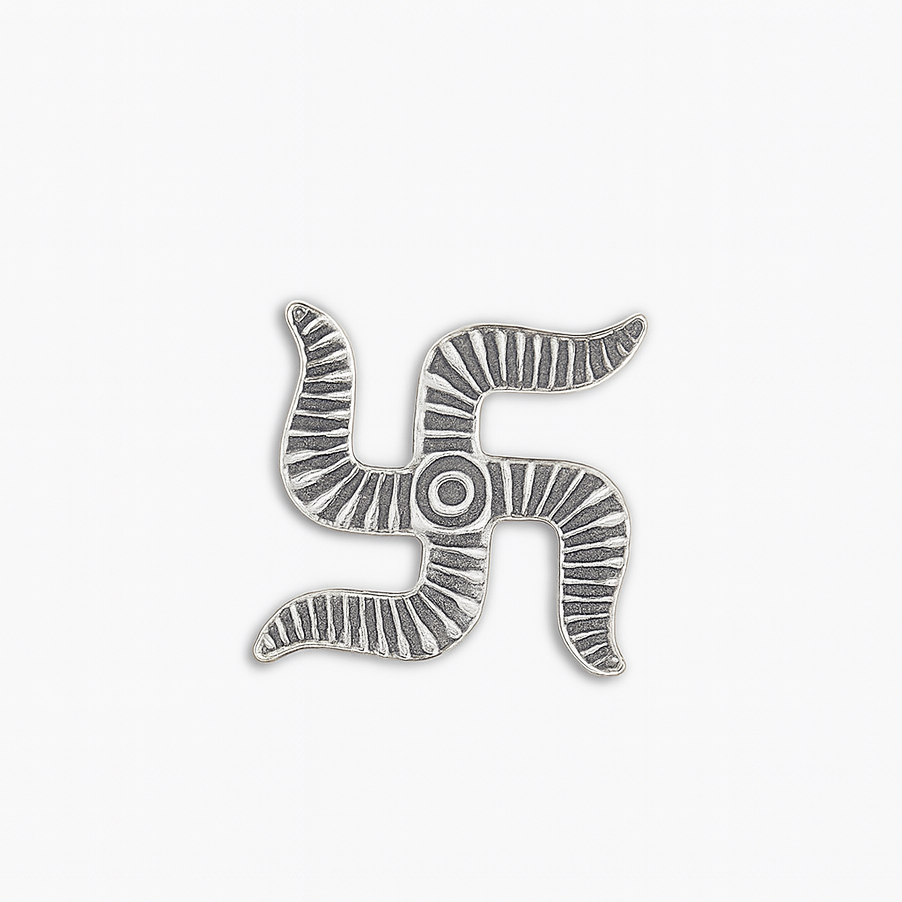 Silver Divine Swastik Symbol for Mandir, Pooja, Temple, Home Decor