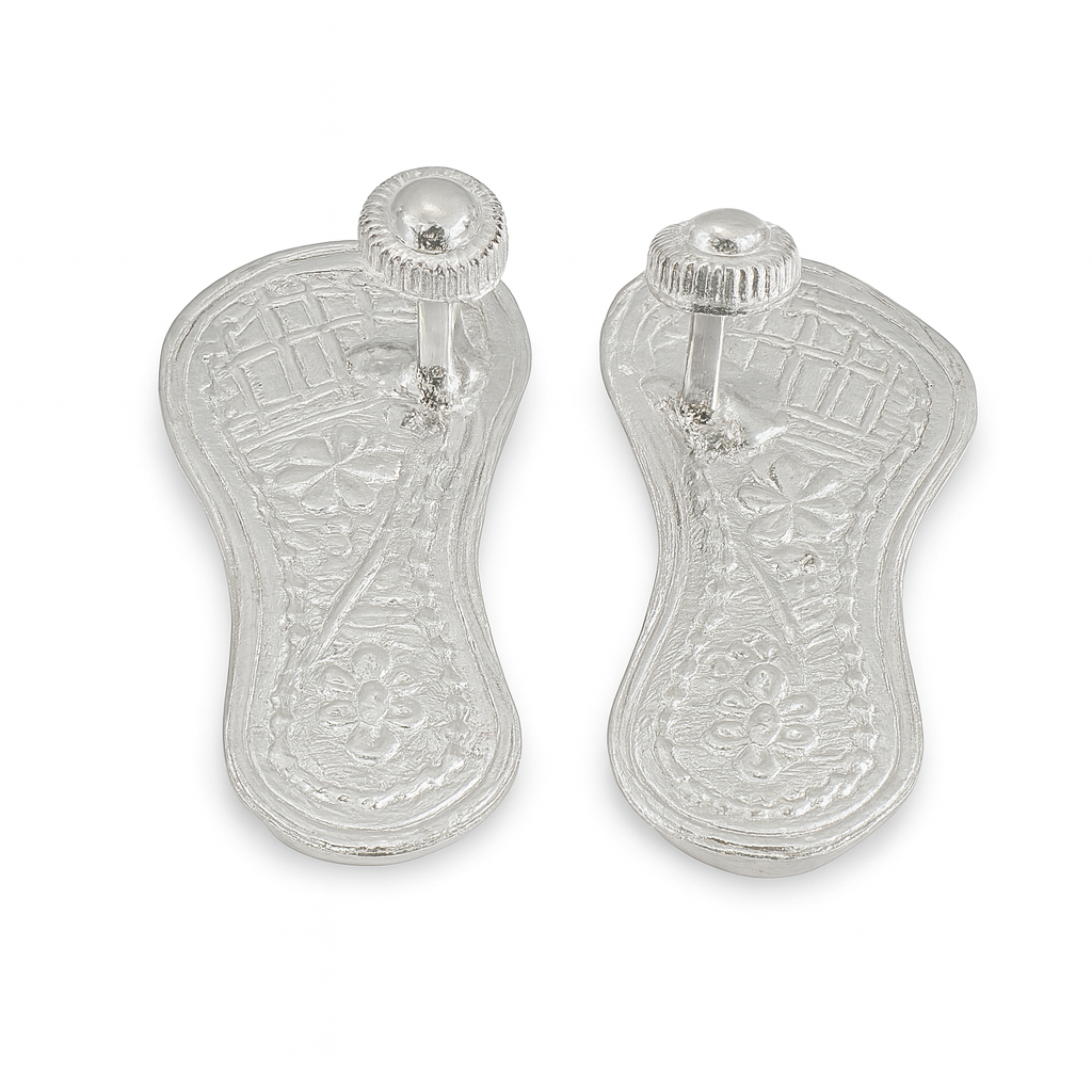 925 Sterling Silver Auspicious Laxmi Pad for Wealth (Pair)