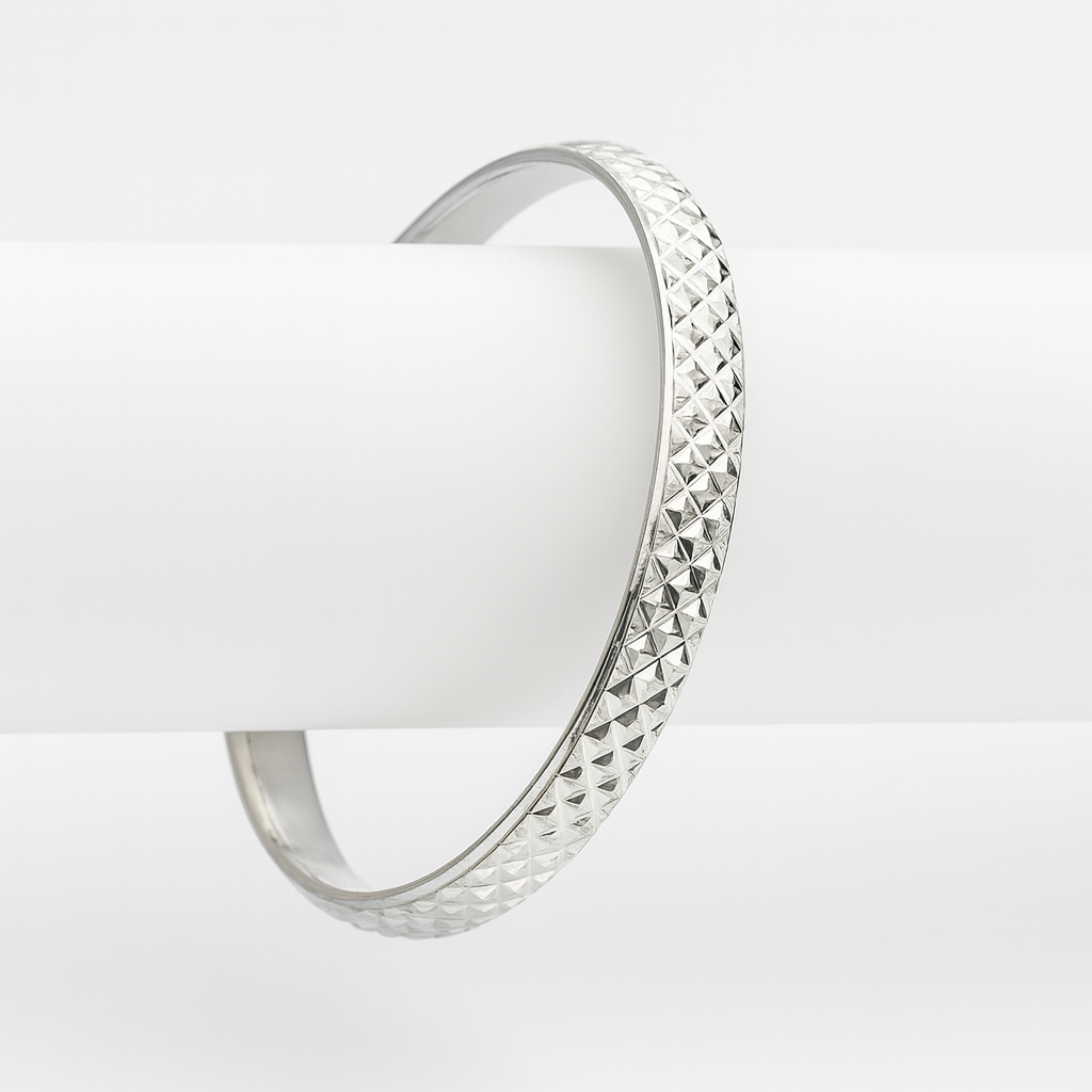 925 Sterling Silver Royal Diamond Cut Kada