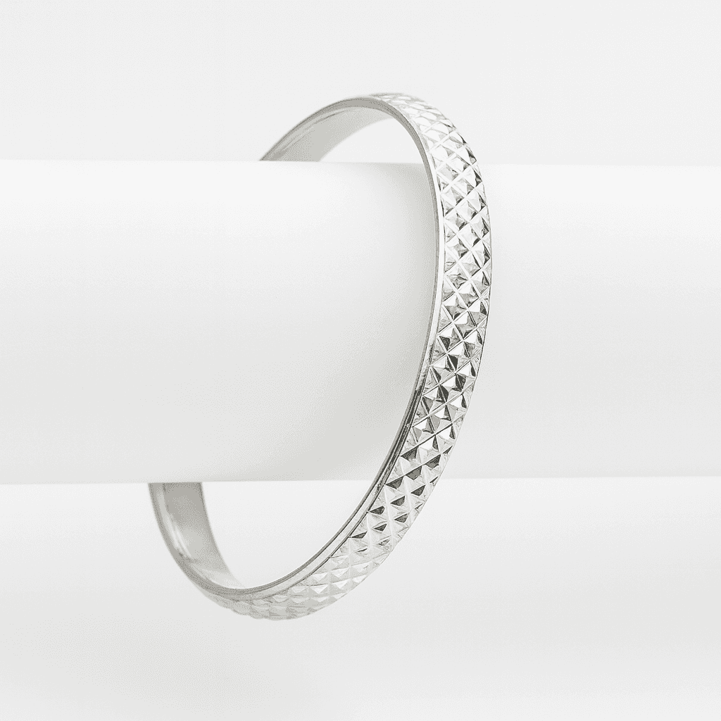 925 Sterling Silver Royal Diamond Cut Kada - Celestora - India - - - Cuff / Kada for Men, Boys, Gift for Men, Brother, Boyfriend, Husband