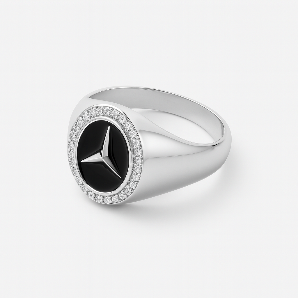 925 Sterling Silver Mercedes Inspired Luxury Ring