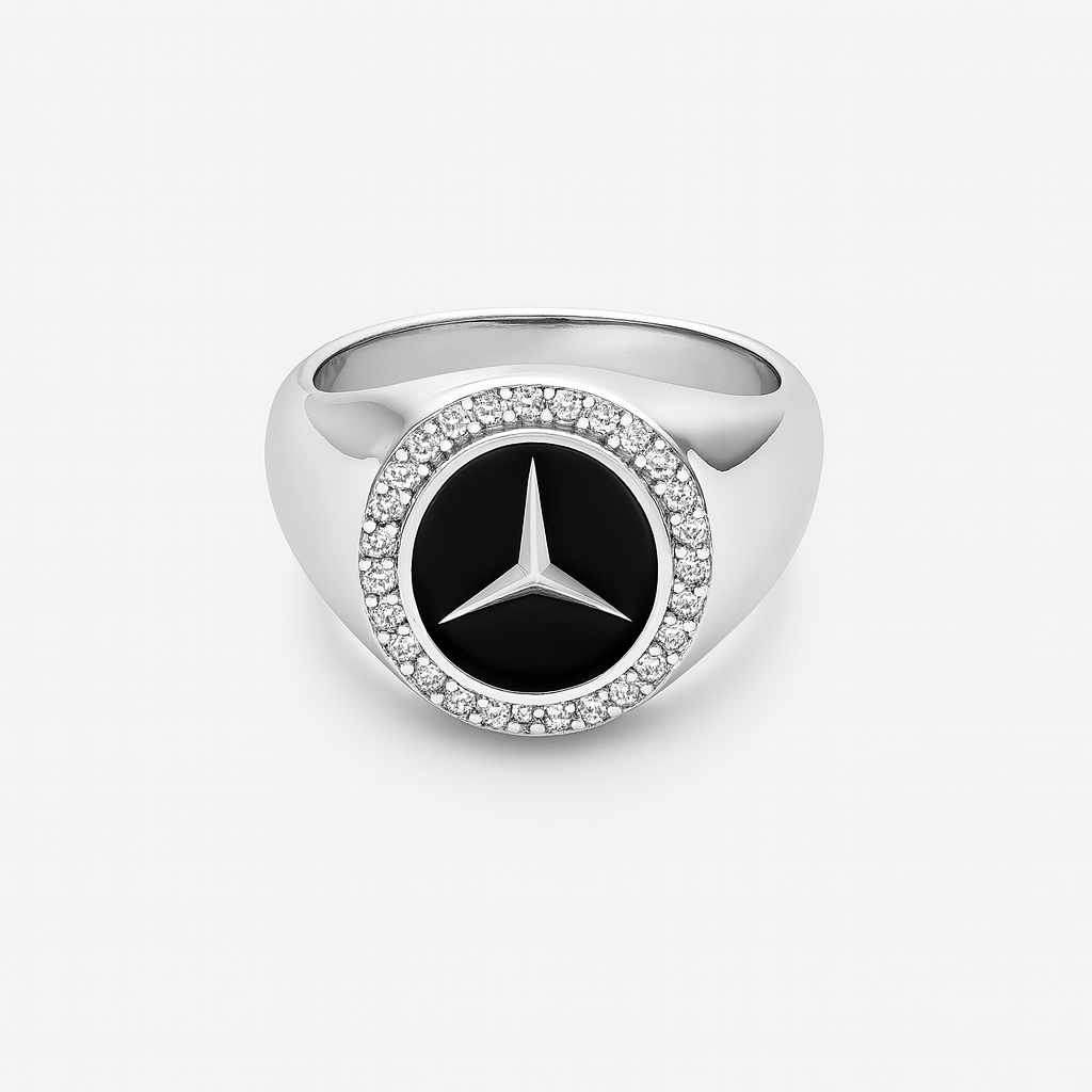 925 Sterling Silver Mercedes Inspired Luxury Ring