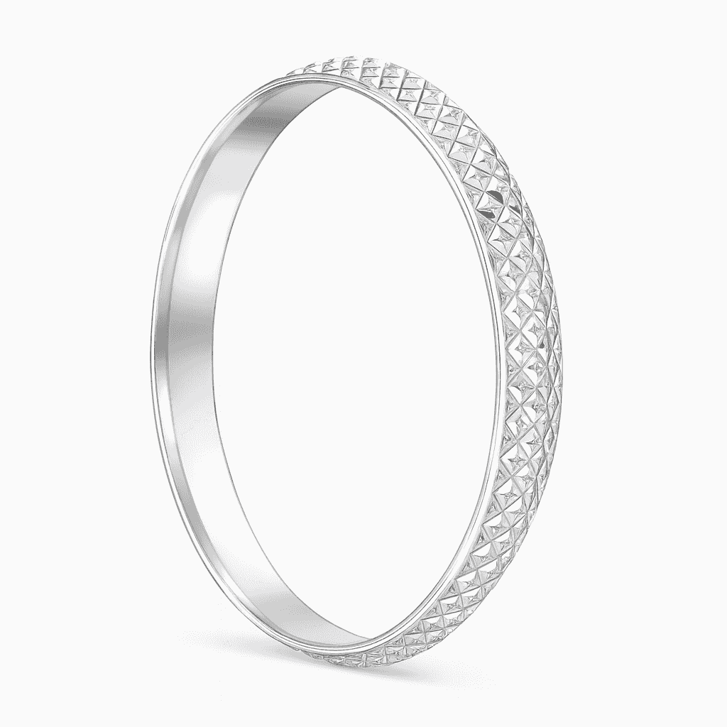 925 Sterling Silver Royal Diamond Cut Kada - Celestora - India - - - Cuff / Kada for Men, Boys, Gift for Men, Brother, Boyfriend, Husband