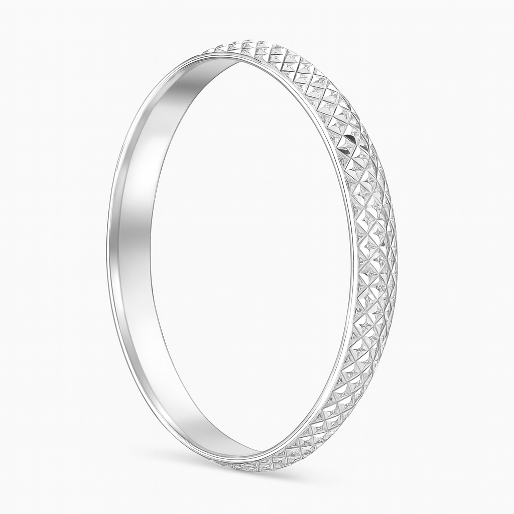 925 Sterling Silver Royal Diamond Cut Kada
