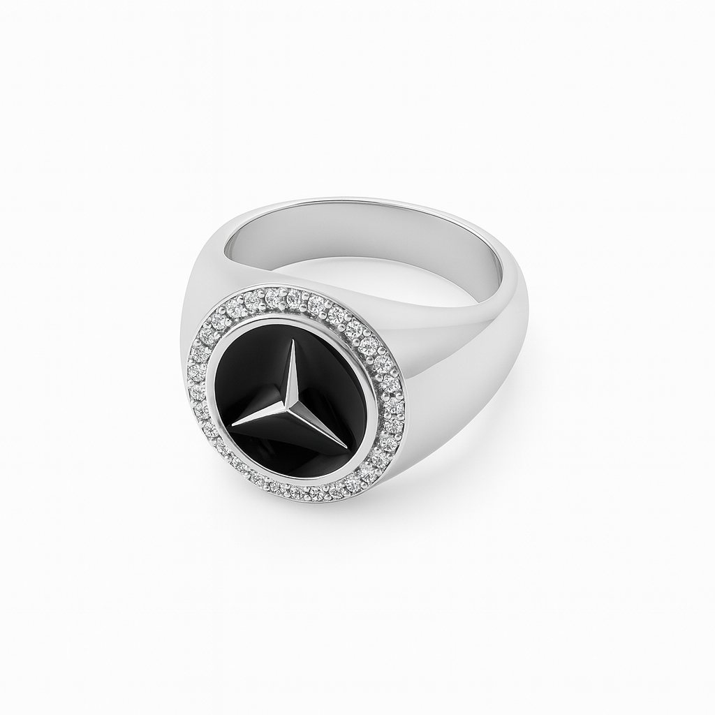 925 Sterling Silver Mercedes Inspired Luxury Ring