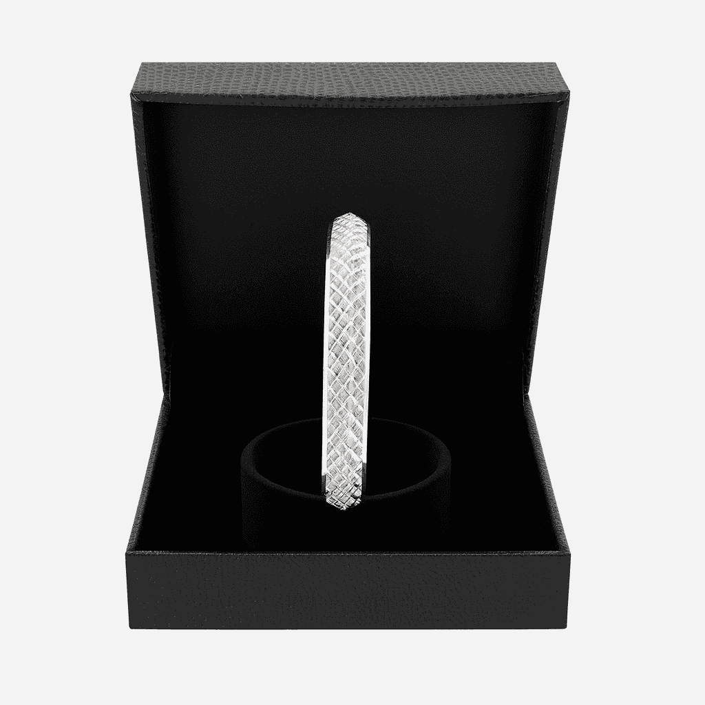 925 Sterling Silver Royal Diamond Cut Kada - Celestora - India - - - Cuff / Kada for Men, Boys, Gift for Men, Brother, Boyfriend, Husband