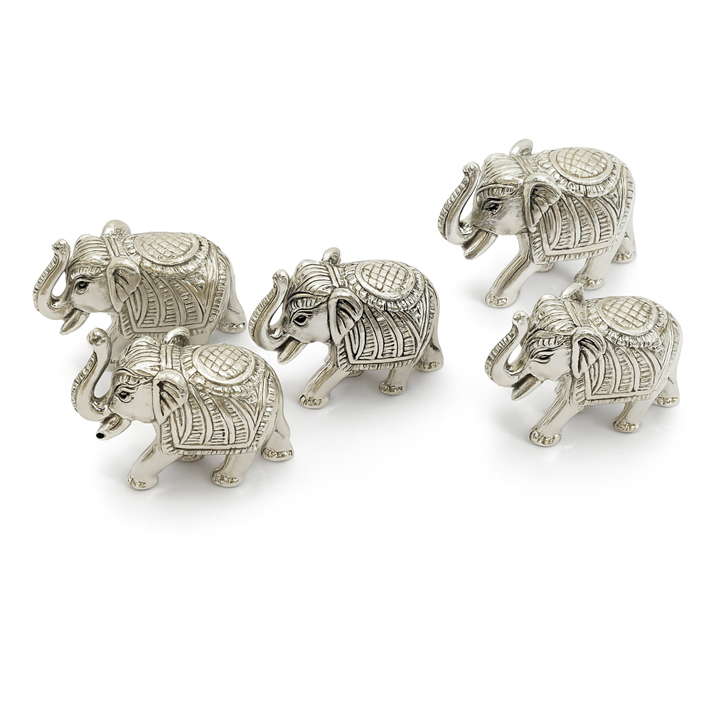 999 Silver Royal Elephant Idol Murti