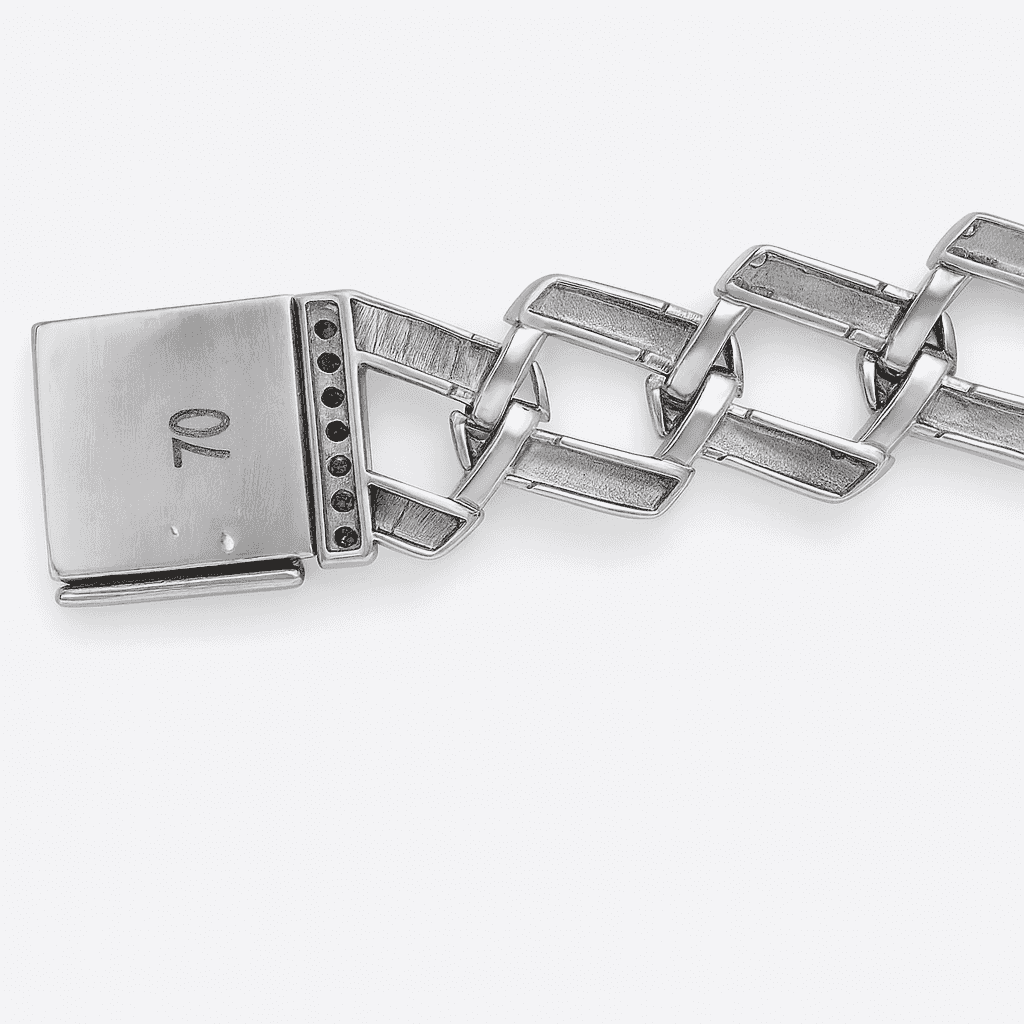 Silver Modern Edge Cuban Bracelet - Celestora - India - Rose Gold - men, new - Bracelet