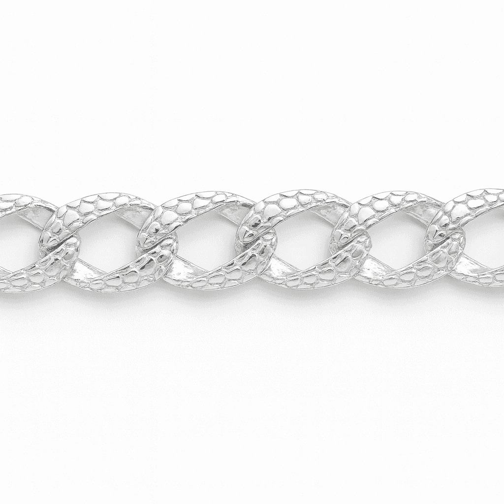 925 Sterling Silver Croc Pattern Link Cuban Bracelet - Celestora - India - - - Bracelet for Men, Boys, Gift for Men, Brother, Boyfriend, Husband