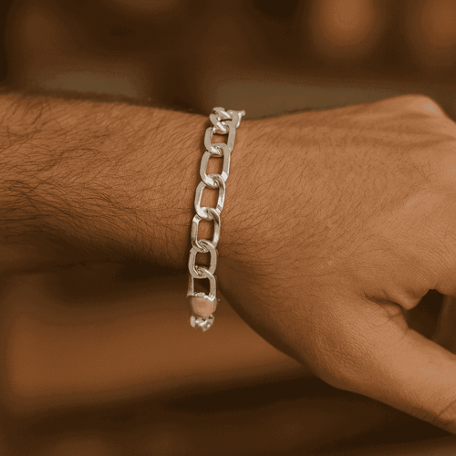 Men's 925 Sterling Silver Curb Link Bracelet | Celestora