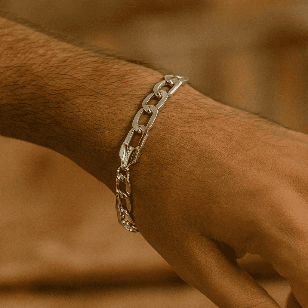 925 Sterling Silver Classic Rectangle Bracelet - Celestora - India - - - Bracelet for Men, Boys, Gift for Men, Brother, Boyfriend, Husband