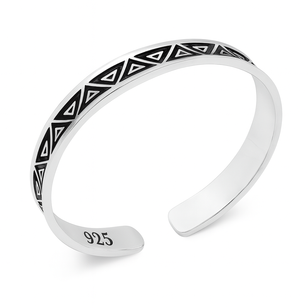 925 Sterling Silver Bold Triangle Cuff