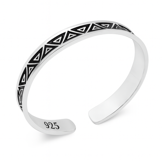 925 Sterling Silver Bold Triangle Cuff
