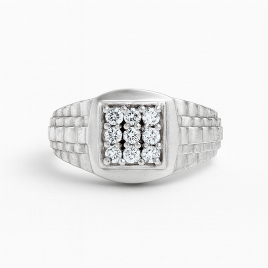925 Sterling Silver Regal Square Ring