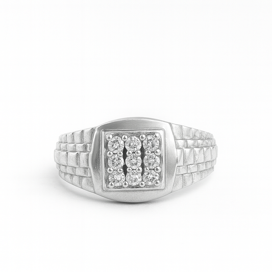 925 Sterling Silver Regal Square Ring