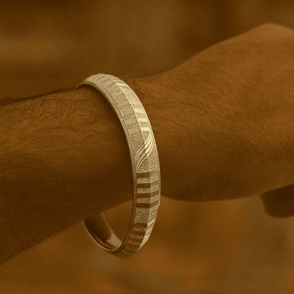 925 Sterling Silver King's Kada - Celestora - India - - - Cuff / Kada for Men, Boys, Gift for Men, Brother, Boyfriend, Husband