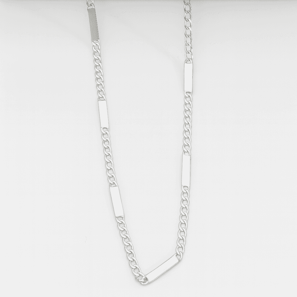 925 Sterling Silver Alternate Band Cuban Chain - Celestora - India - - - Chains for Men, Boys, Gift for Men, Brother, Boyfriend, Husband