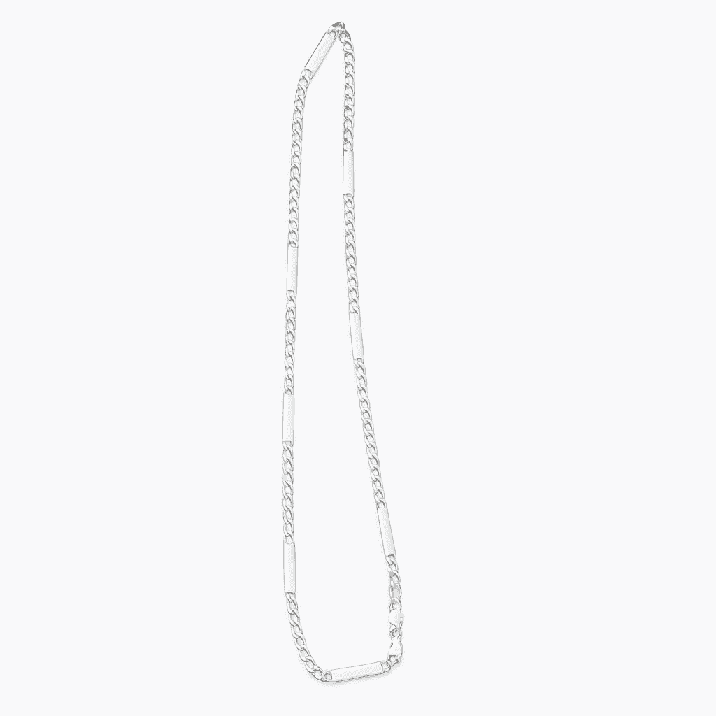 925 Sterling Silver Alternate Band Cuban Chain - Celestora - India - - - Chains for Men, Boys, Gift for Men, Brother, Boyfriend, Husband