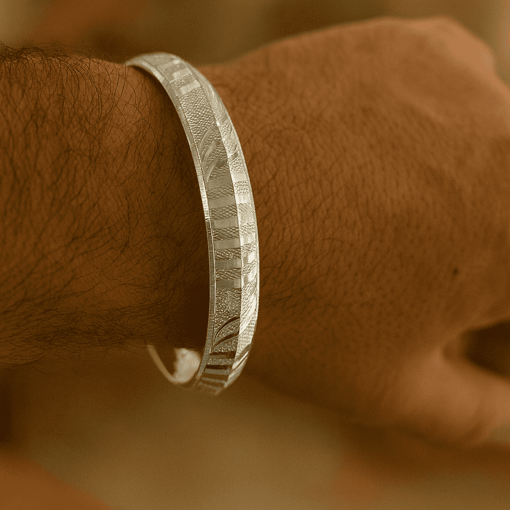 925 Sterling Silver King's Kada - Celestora - India - - - Cuff / Kada for Men, Boys, Gift for Men, Brother, Boyfriend, Husband