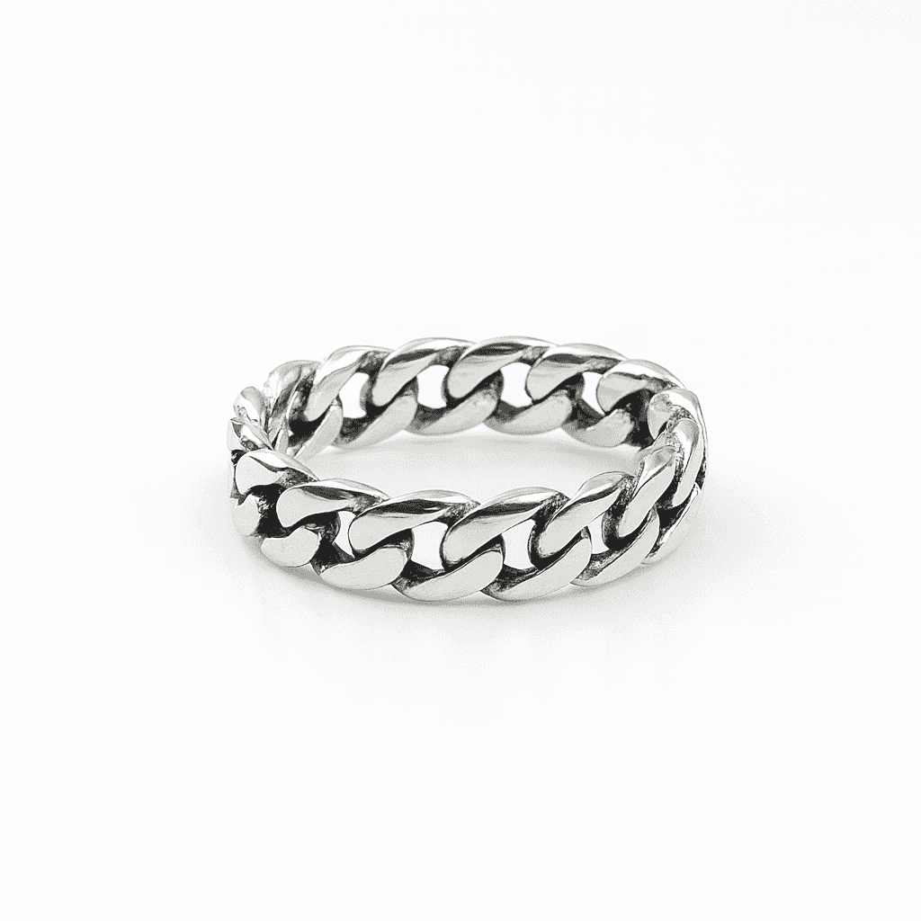 925 Sterling Silver Cuban Ring - Celestora - India - 7 - - Ring for Men, Boys, Gift for Men, Brother, Boyfriend, Husband