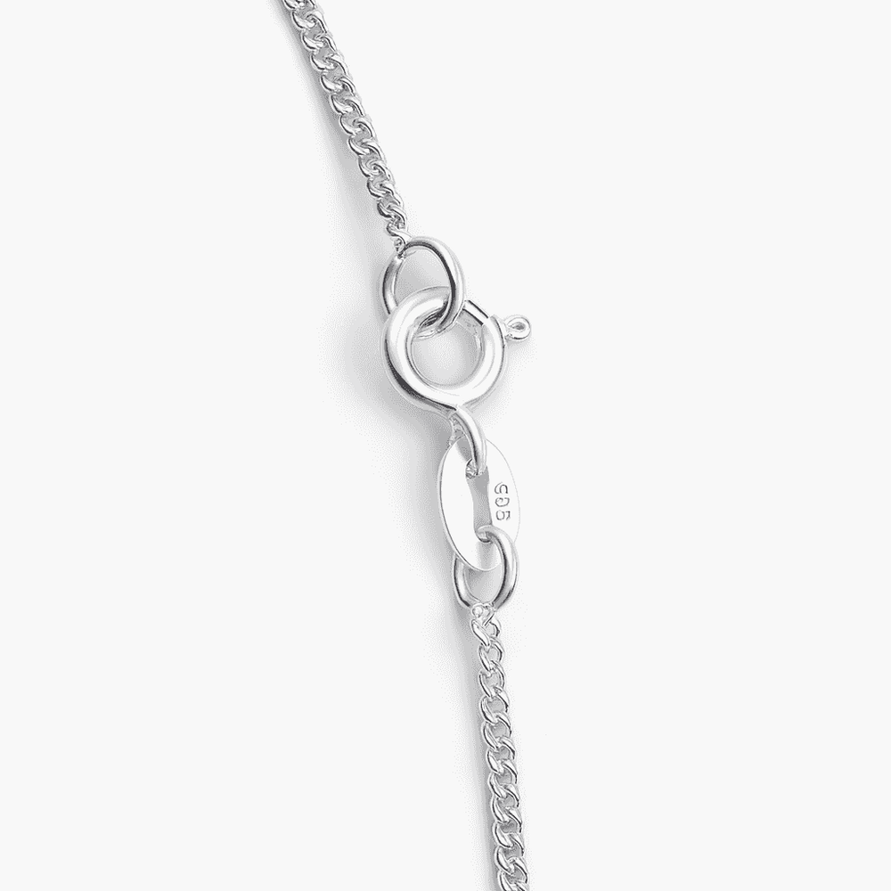 925 Sterling Silver Sleek Minimal Cuban Chain - Celestora - India - White - men, new - Chains