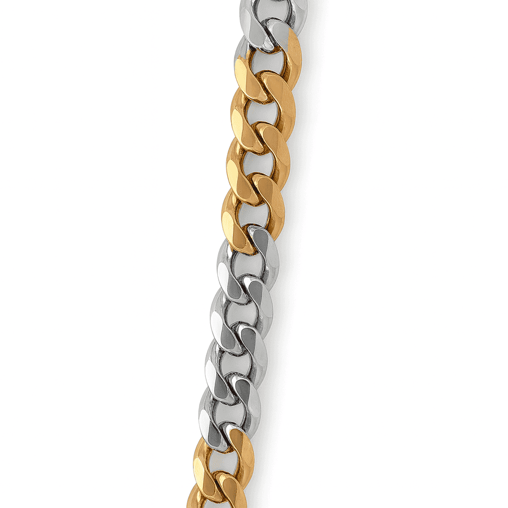 925 Sterling Silver Dual Tone Cuban Bracelet - Celestora - India - Rose Gold - - Bracelet for Men, Boys, Gift for Men, Brother, Boyfriend, Husband