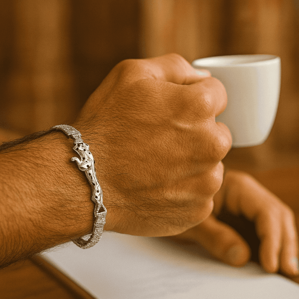 925 Sterling Silver Royale Jaguar Bracelet - Celestora - India - - - Bracelet for Men, Boys, Gift for Men, Brother, Boyfriend, Husband