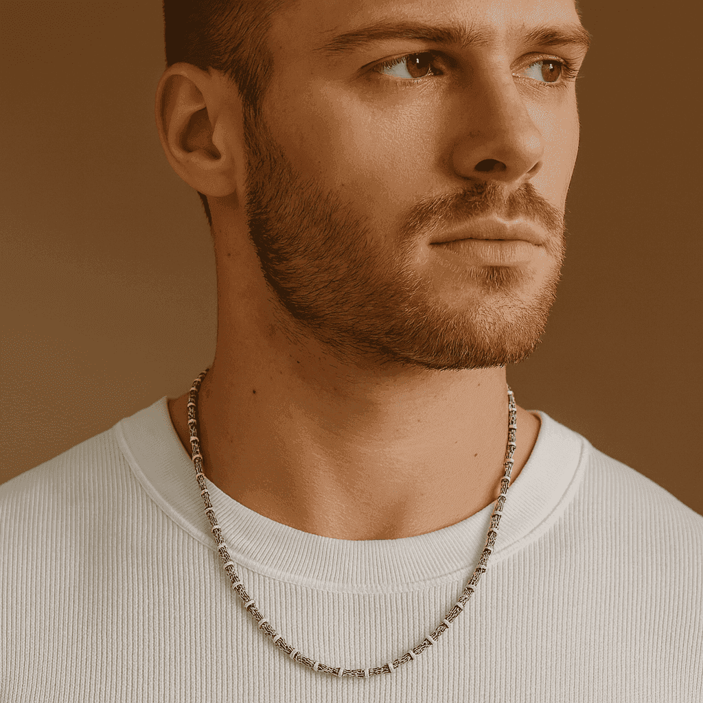 The 925 Sterling Silver Twin-Link Chain - Celestora - India - Twin / 20 inches - men - Chains