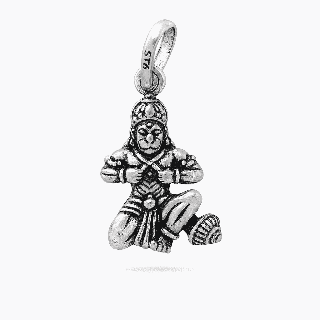 The 925 Sterling Silver Hanuman Pendant | Unisex | Without Chain - Celestora - India - Hanuman Ji Power - men - God Pendant