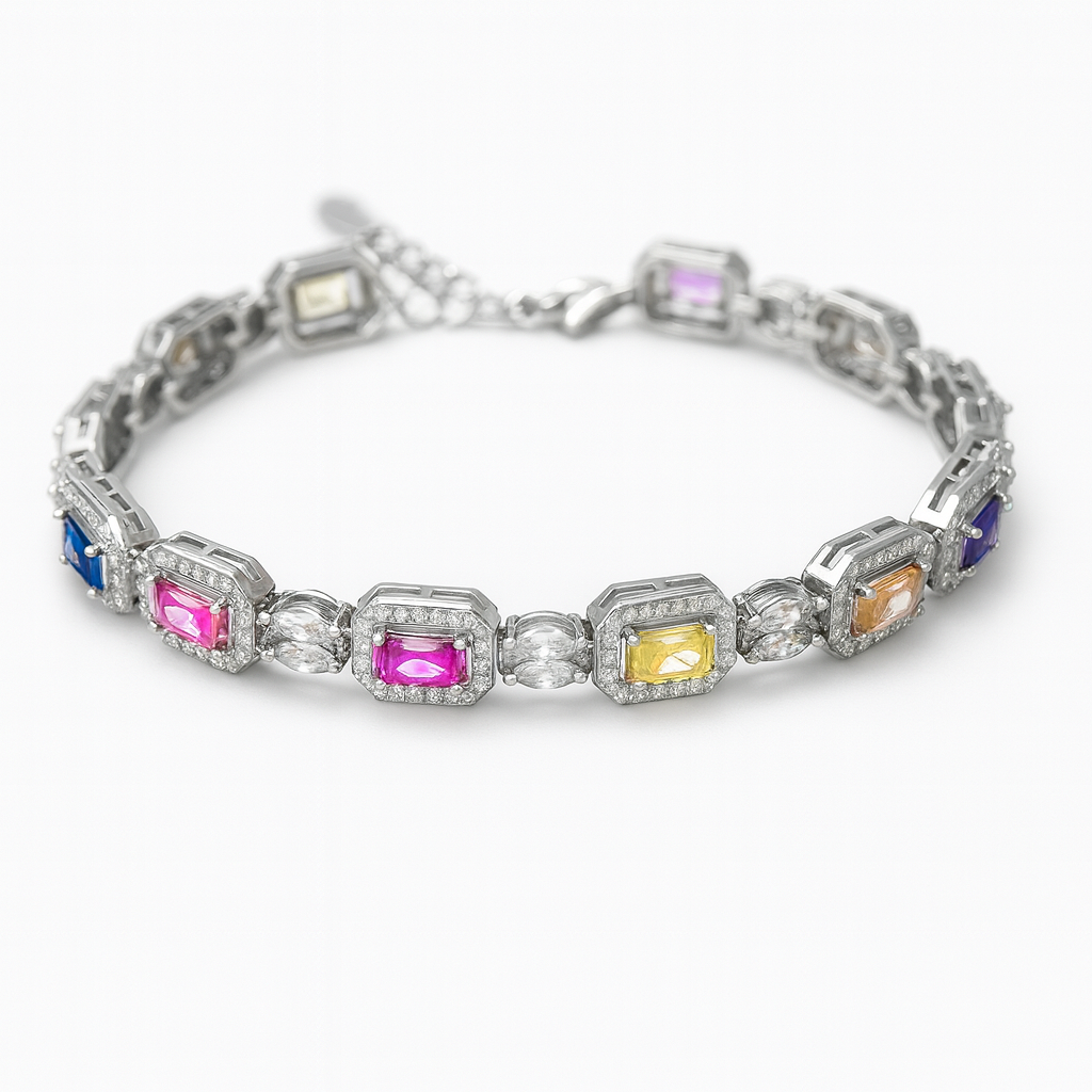 925 Sterling Silver Empress Gem Bracelet