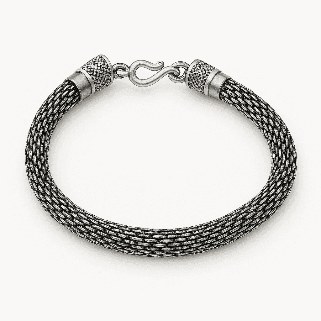 The 925 Sterling Silver Braided Bracelet - Celestora - India - - - Bracelet for Men, Boys, Gift for Men, Brother, Boyfriend, Husband