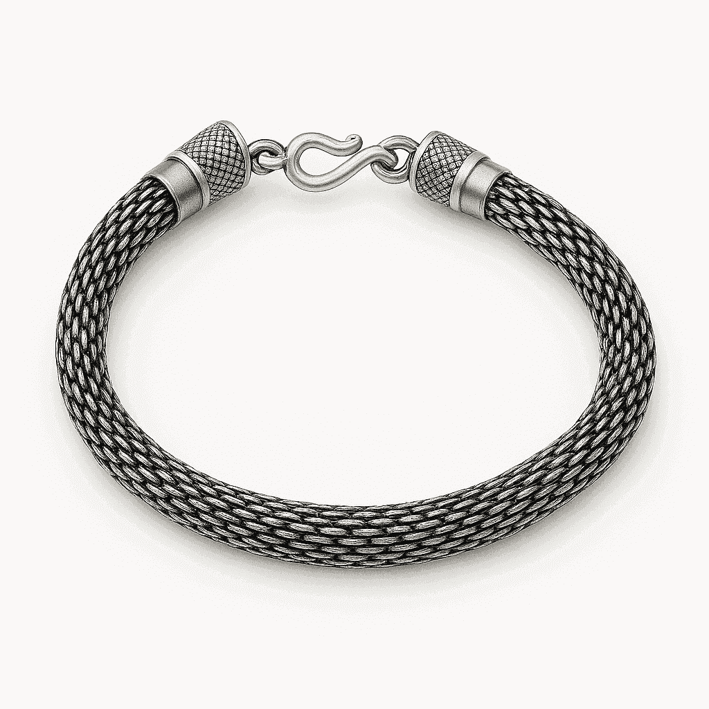 The 925 Sterling Silver Braided Bracelet - Celestora - India - Twist - - Bracelet for Men, Boys, Gift for Men, Brother, Boyfriend, Husband