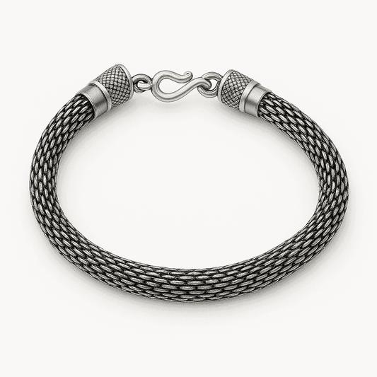 The 925 Sterling Silver Braided Bracelet - Celestora - India - - - Bracelet for Men, Boys, Gift for Men, Brother, Boyfriend, Husband