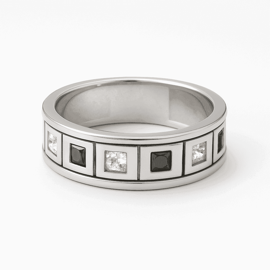 The 925 Sterling Silver Gridlock Ring Band - Celestora - India - 9 - - Ring for Men, Boys, Gift for Men, Brother, Boyfriend, Husband