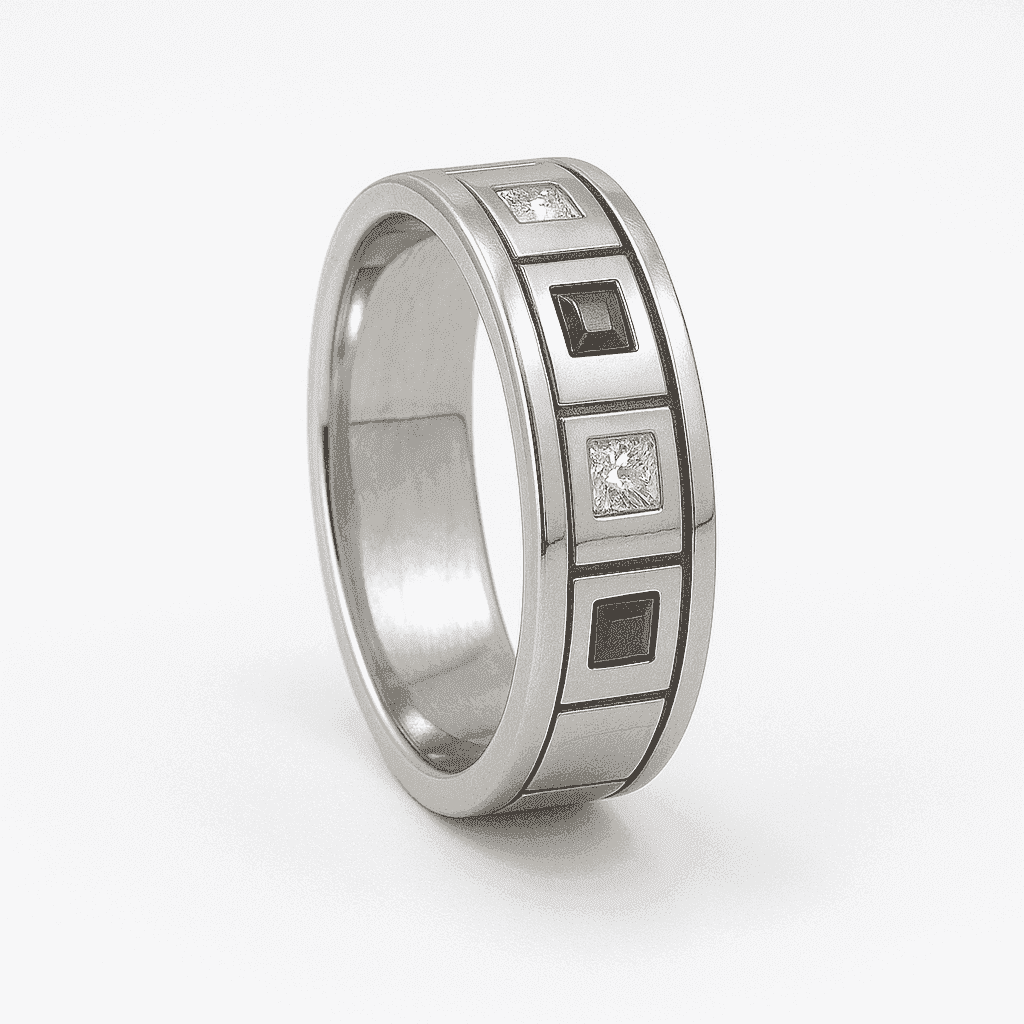 The 925 Sterling Silver Gridlock Ring Band - Celestora - India - 9 - - Ring for Men, Boys, Gift for Men, Brother, Boyfriend, Husband