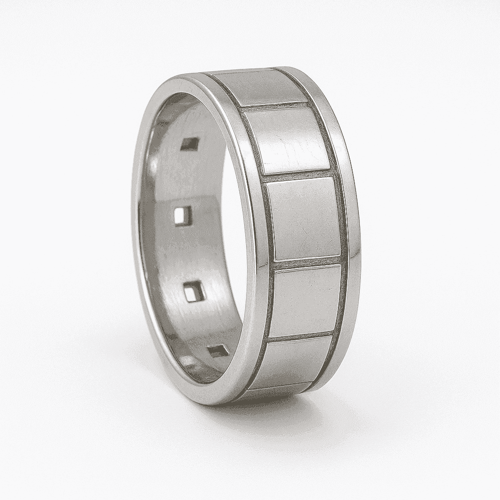 The 925 Sterling Silver Gridlock Ring Band - Celestora - India - 9 - - Ring for Men, Boys, Gift for Men, Brother, Boyfriend, Husband