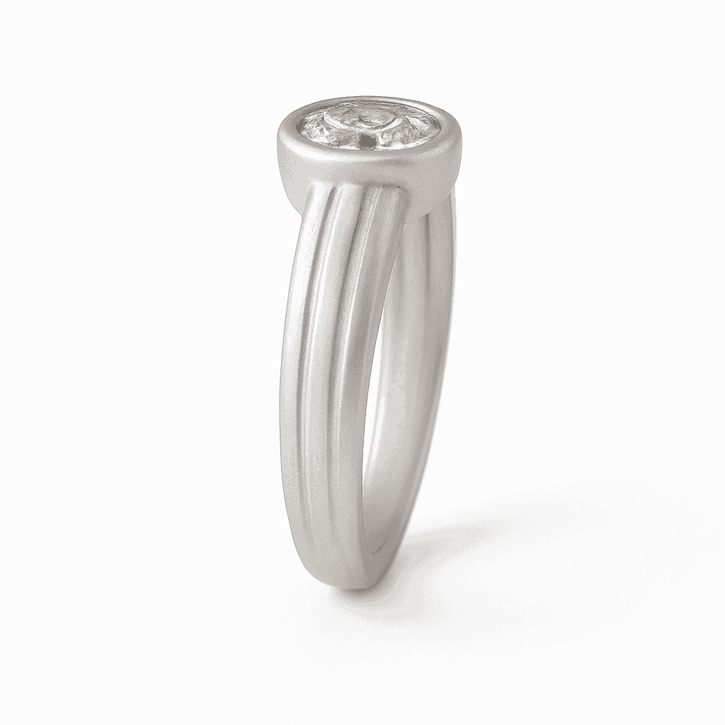 The 925 Sterling Silver Ice Circle Ring - Celestora - India - - - Ring