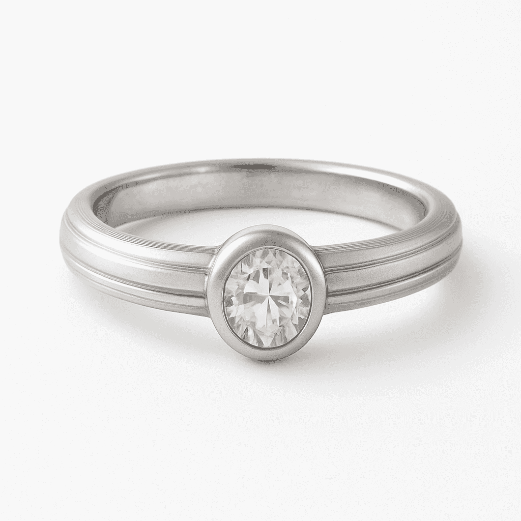 The 925 Sterling Silver Ice Circle Ring - Celestora - India - - - Ring
