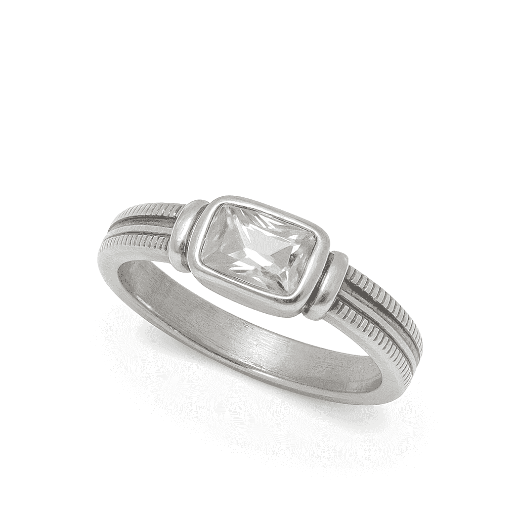 The 925 Silver Ring with Statement Rectangular Zircon Stone - Celestora - India - Heritage / 9 - men - Ring