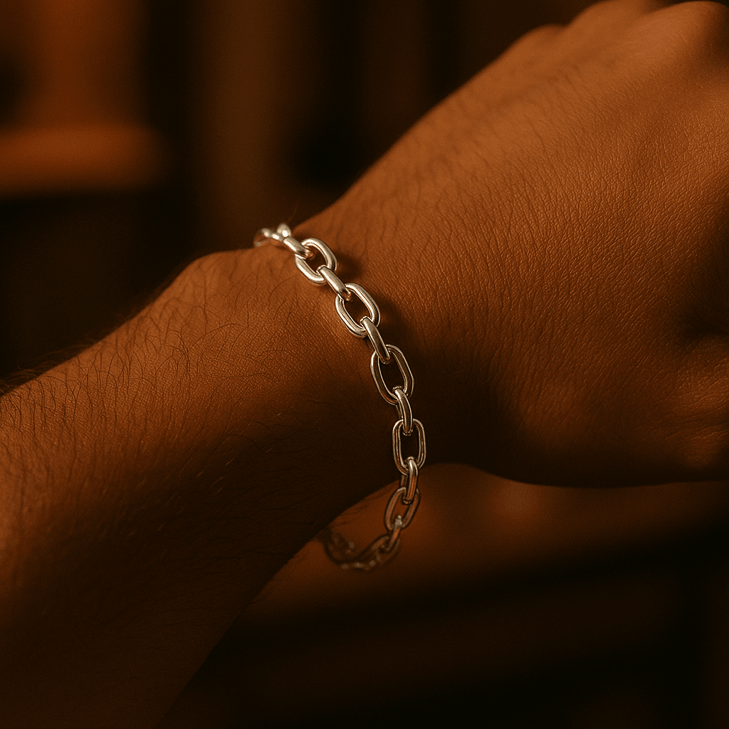 The 925 Sterling Silver Paperclip Link Bracelet - Celestora - India - - - Bracelet for Men, Boys, Gift for Men, Brother, Boyfriend, Husband