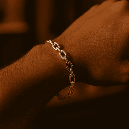 Men's Classic 925 Sterling Silver Oval Link Chain Bracelet – Celestora