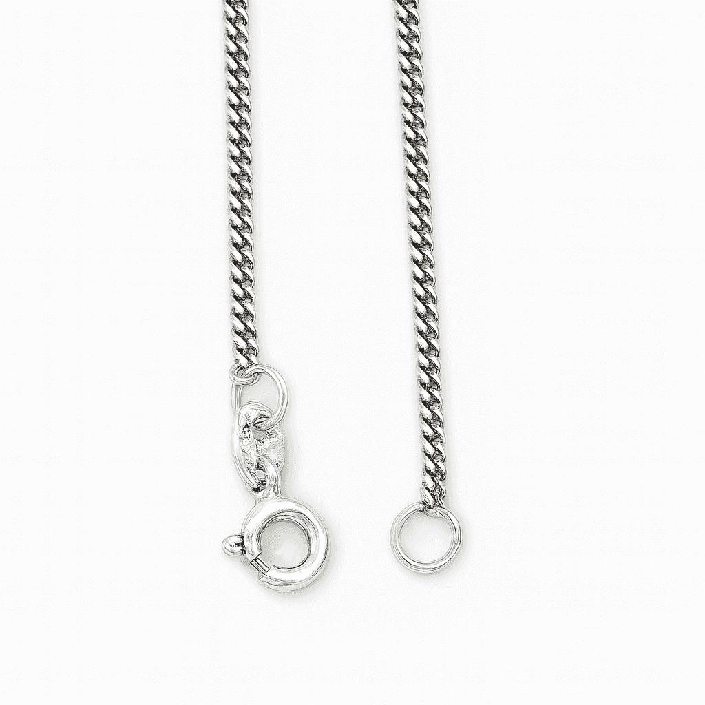 925 Sterling Silver Sleek Minimal Cuban Chain - Celestora - India - White - men, new - Chains