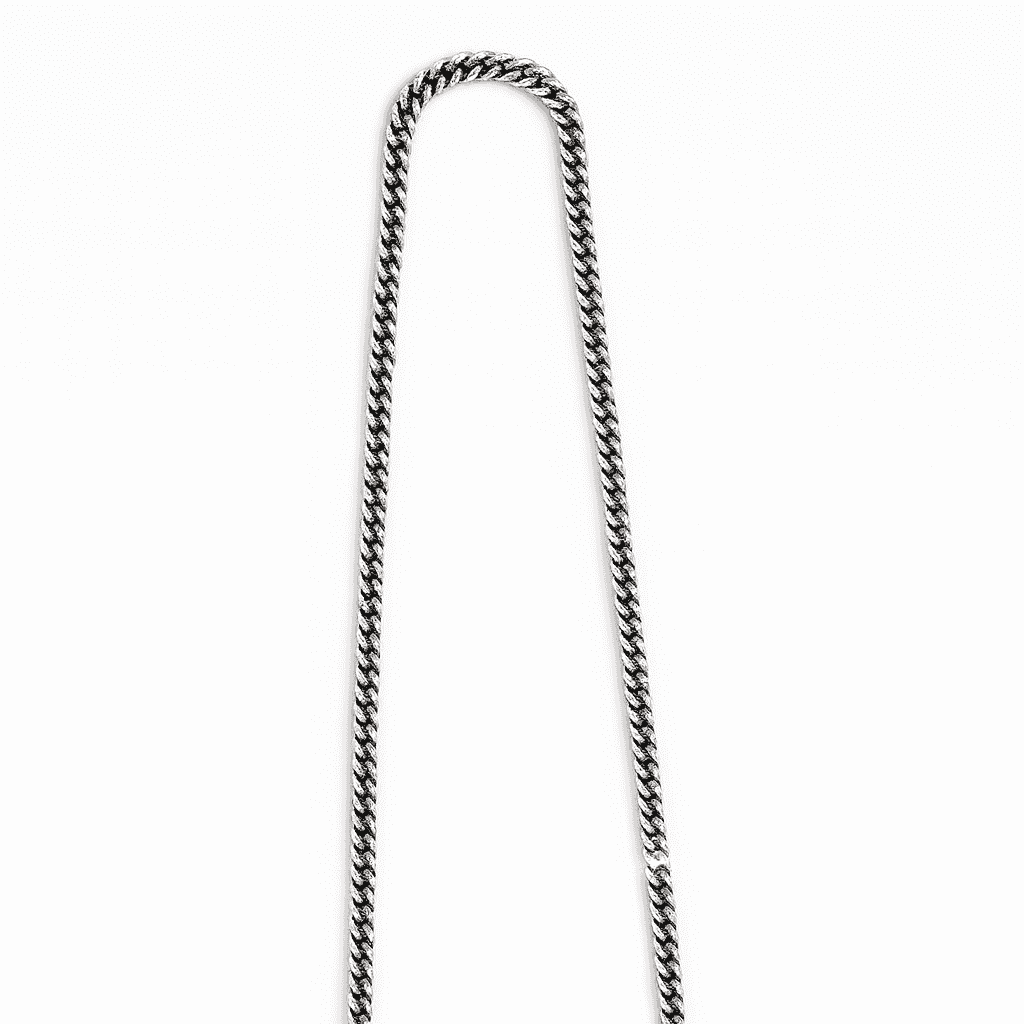 925 Sterling Silver Sleek Minimal Cuban Chain - Celestora - India - White - men, new - Chains