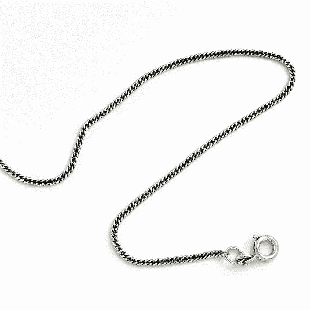 925 Sterling Silver Sleek Minimal Cuban Chain - Celestora - India - Oxidised - men, new - Chains