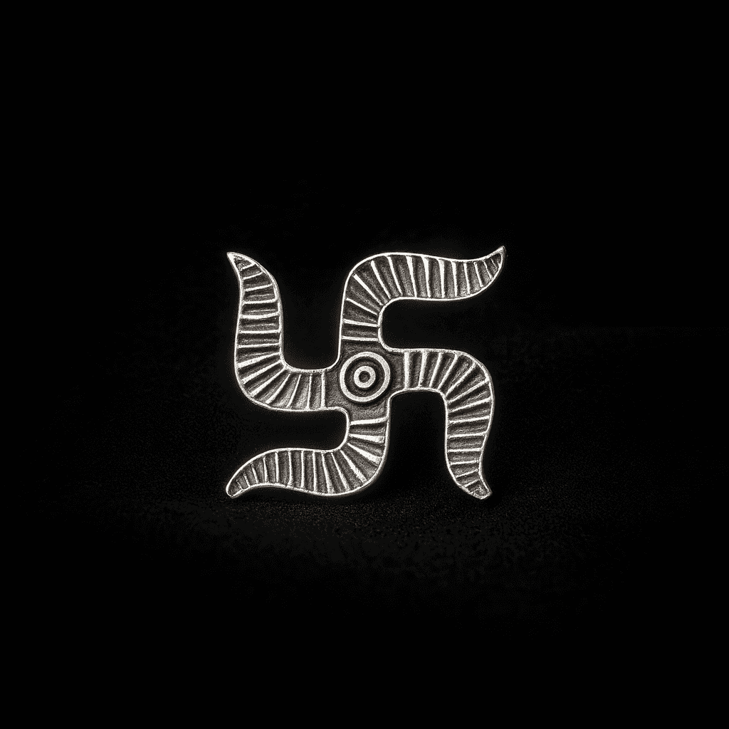 Silver Divine Swastik Symbol for Mandir, Pooja, Temple, Home Decor (2cm x 2cm) - Celestora - India - - - Home Decor for Men, Boys, Gift for Men, Brother, Boyfriend, Husband