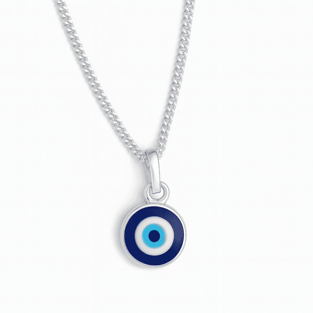 925 Sterling Silver Evil Eye Pendant with Chain - Celestora - India - - - Pendants for Men, Boys, Gift for Men, Brother, Boyfriend, Husband