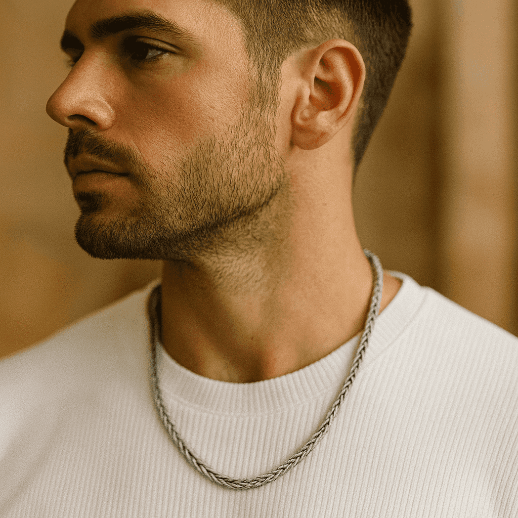 925 Sterling Silver Braided Italian Throne Chain - Celestora - India - - - Chains for Men, Boys, Gift for Men, Brother, Boyfriend, Husband